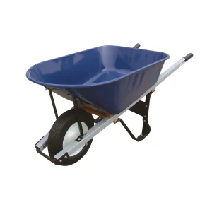 100L Steel Wheelbarrow WB6608 professional front view - Industrial-Grade 100L Steel Wheelbarrow WB6608 - WB6608H