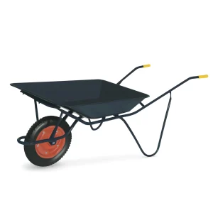 45L Galvanized Wheelbarrow professional front view - Heavy-Duty 45L Galvanized Wheelbarrow - WB1206