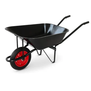 65L Galvanized Steel Wheelbarrow professional front view - Reinforced 65L Galvanized Steel Wheelbarrow - WB6502