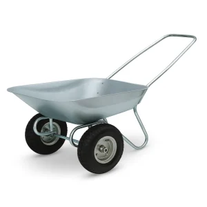 65L Galvanized Wheelbarrow professional front view - Reinforced 65L Galvanized Wheelbarrow - WB6211